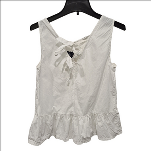 J. Crew Bow Back White Sleeveless Peplum Top